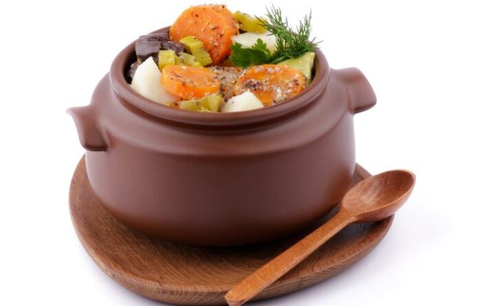 Vegetable stew in the diet for gout. 